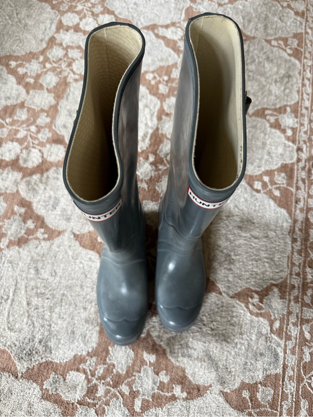 Hunter wellies knee high rain boots gray sz 9 - Picture 4 of 12